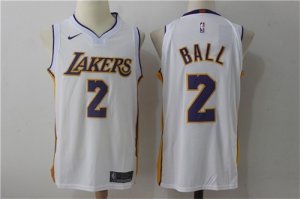 New Los Angeles Lakers #2 Lonzo Ball White Nike Jersey