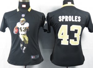 Women Nike New Orleans Saints #43 Sproles Black Portrait Fashion Game Jersey