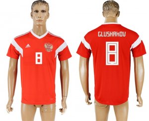 Russia 8 GLUSHAKOV Home 2018 FIFA World Cup Thailand Soccer Jersey