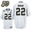 Mens New Orleans Saints #22 Mark Ingram White 50th Anniversary Game Jersey