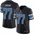 Mens Nike Detroit Lions #77 Cornelius Lucas Limited Black Rush NFL Jersey