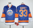 New York Mets #33 Matt Harvey Blue Long Sleeve Stitched Baseball Jersey