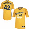 Mens Adidas Golden State Warriors #42 Nate Thurmond Authentic Gold Alternate NBA Jersey