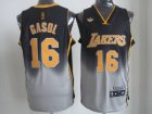 nba los angeles lakers #16 gasol black-grey