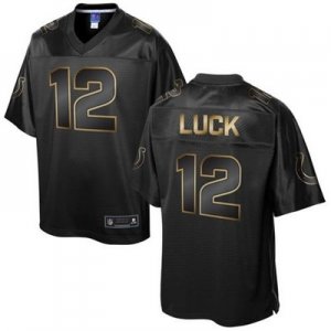 Nike Indianapolis Colts #12 Andrew Luck Black Gold Collection Jersey(Game)