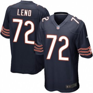 Mens Nike Chicago Bears #72 Charles Leno Game Navy Blue Team Color NFL Jersey