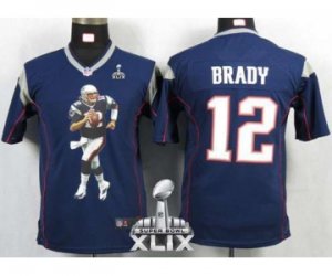 2015 Super Bowl XLIX nike youth nfl jerseys new england patriots #12 brady blue[game]