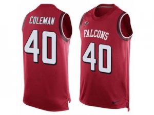 Mens Nike Atlanta Falcons #40 Derrick Coleman Limited Red Player Name & Number Tank Top NFL Jersey