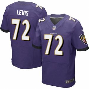 Mens Nike Baltimore Ravens #72 Alex Lewis Elite Purple Team Color NFL Jersey