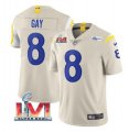 Nike Rams #8 Matt Gay Bone 2022 Super Bowl LVI Vapor Limited Jersey