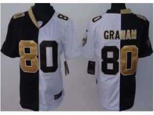 Nike Women New Orleans Saints #80 Jimmy Graham Black-White jerseys(Split)