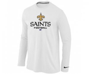 Nike New Orleans Sains Critical Victory Long Sleeve T-Shirt White