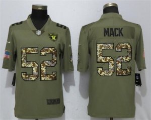 Nike Raiders #52 Khalil Mack Olive Camo Salute To Service Limited Jersey