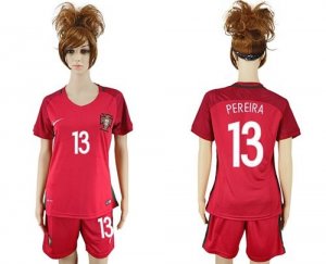 Womens Portugal #13 Pereira Home Soccer Country Jersey