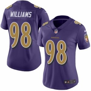 Women\'s Nike Baltimore Ravens #98 Brandon Williams Limited Purple Rush NFL Jersey