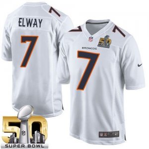 Nike Denver Broncos #7 John Elway White Super Bowl 50 Men Stitched NFL Game Event Jersey