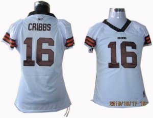 women cleveland browns #16 cribbs white