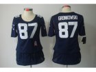 Nike Womens New England Patriots #87 Rob Gronkowski Blue Jerseys(Brady breast Cancer Awareness)