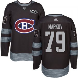 Montreal Canadiens #79 Andrei Markov Black 1917-2017 100th Anniversary Stitched NHL Jersey