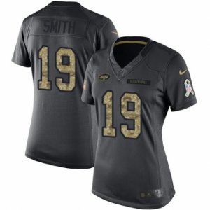 Women\'s Nike New York Jets #19 Devin Smith Limited Black 2016 Salute to Service NFL Jersey