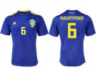 Sweden 6 AUGUSTINSSON Away 2018 FIFA World Cup Thailand Soccer Jersey