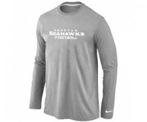 Nike Seattle Seahawks Authentic font Long Sleeve T-Shirt Grey