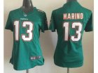 Nike Women Dolphins #13 Dan Marino Aqua Green jerseys