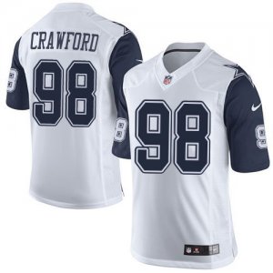 Nike Dallas Cowboys #98 Tyrone Crawford White Rush Jerseys(Limited)