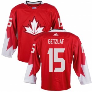 Youth Adidas Team Canada #15 Ryan Getzlaf Authentic Red Away 2016 World Cup Ice Hockey Jersey