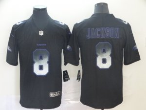 Nike Ravens #8 Lamar Jackson Black Arch Smoke Vapor