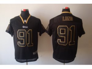 Nike NFL St. Louis Rams #91 Chris Long Black Jerseys[Lights Out Elite]