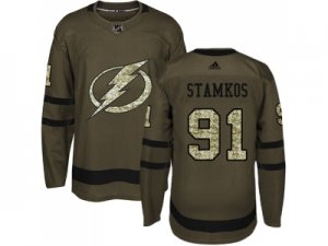 Adidas Tampa Bay Lightning #91 Steven Stamkos Green Salute to Service Stitched NHL Jersey