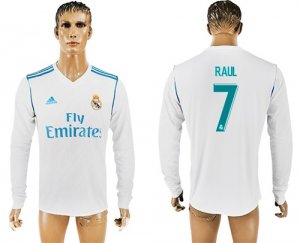 2017-18 Real Madrid 7 RAUL Home Long Sleeve Thailand Soccer Jersey