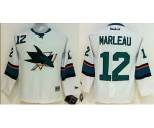 Youth nhl jerseys san jose sharks #12 marleau white[2014 new stadium]