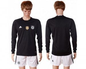 Germany Blank Black Goalkeeper Long Sleeves Soccer Country Jersey