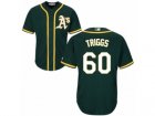 Youth Majestic Oakland Athletics #60 Andrew Triggs Replica Green Alternate 1 Cool Base MLB Jersey