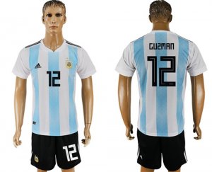 Argentina 12 GUZMAN Home 2018 FIFA World Cup Soccer Jersey