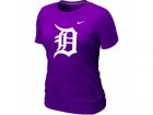 Women MLB Detroit Tigers Heathered Purple Nike Blended T-Shirt