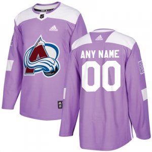 Mens Colorado Avalanche Purple Adidas Hockey Fights Cancer Custom Practice Jersey