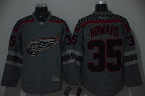 NHL detroit red wings #35 Jimmy Howard Charcoal Cross Check Fashion jerseys