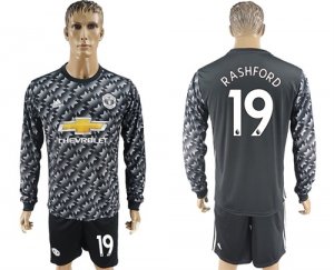 2017-18 Manchester United 19 RASHFORD Away Long Sleeve Soccer Jersey