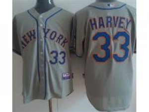 MLB New York Mets #33 Matt Harvey Grey Jersey(Cool Base)