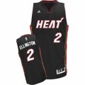 Mens Adidas Miami Heat #2 Wayne Ellington Swingman Black Road NBA Jersey