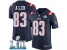 Men Nike New England Patriots #83 Dwayne Allen Limited Navy Blue Rush Vapor Untouchable Super Bowl LII NFL Jersey