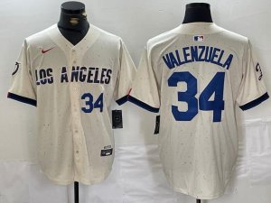 Dodgers 34 Toro Valenzuela Number Cream Nike 2024 City Conn