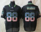 Nike Seattle Seahawks #88 Jimmy Graham Black Jerseys(USA Flag Fashion Elite)