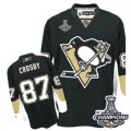 Youth Reebok Pittsburgh Penguins #87 Sidney Crosby Premier Black Home 2016 Stanley Cup Champions NHL Jersey