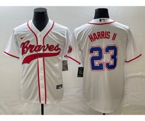 Men\'s Atlanta Braves #23 Michael Harris II White Cool Base Stitched Baseball Jersey