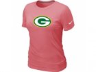 Women Green Bay Packers Pink Logo T-Shirt