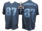 2015 Super Bowl XLIX Nike New England Patriots #87 Rob Gronkowski Blue Jerseys(Drenched Limited)